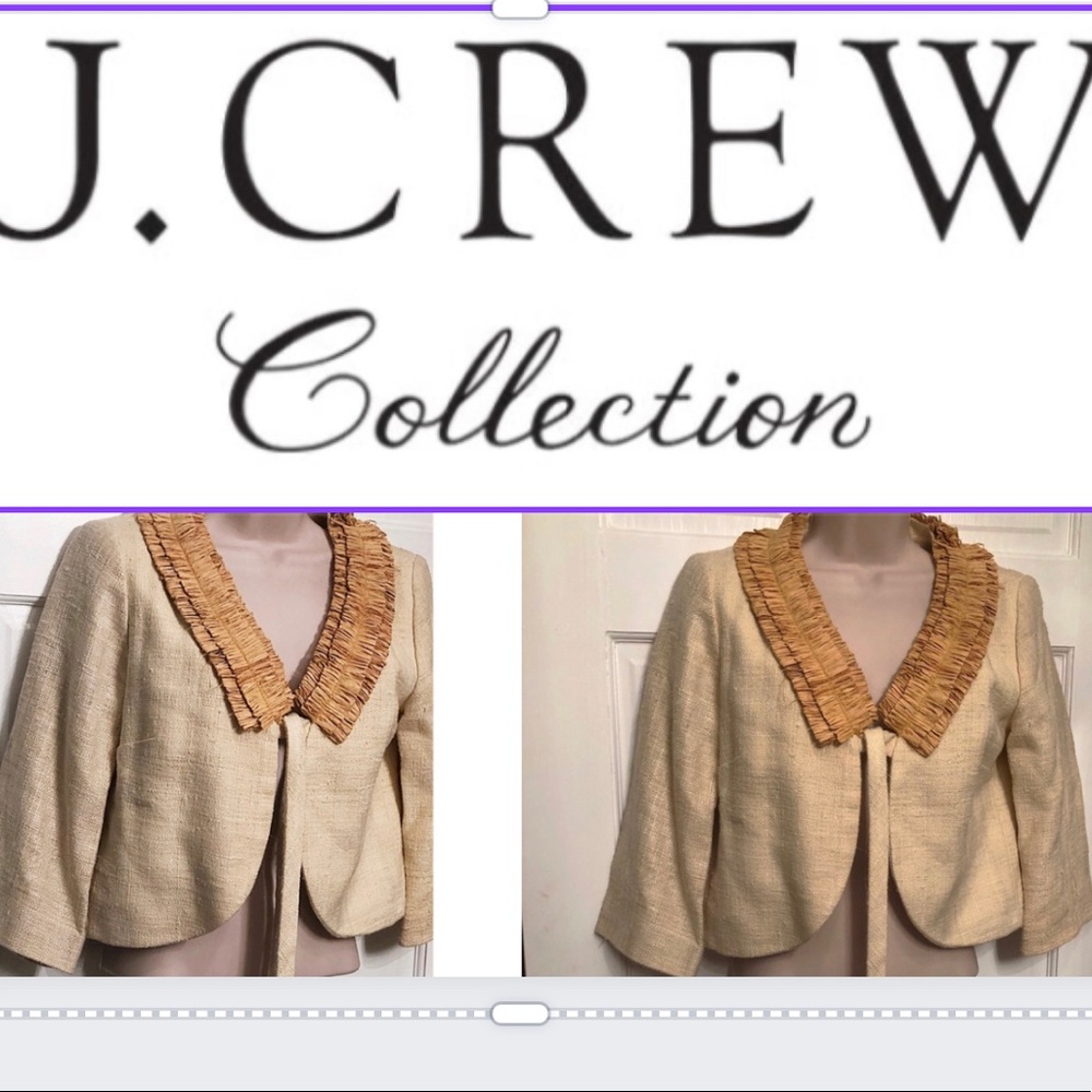 J Crew Collection cream colored cropped jacket